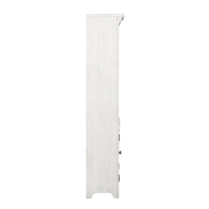 Farmhouse Reimagined Bookcase in Antique White w/ Chestnut Top
