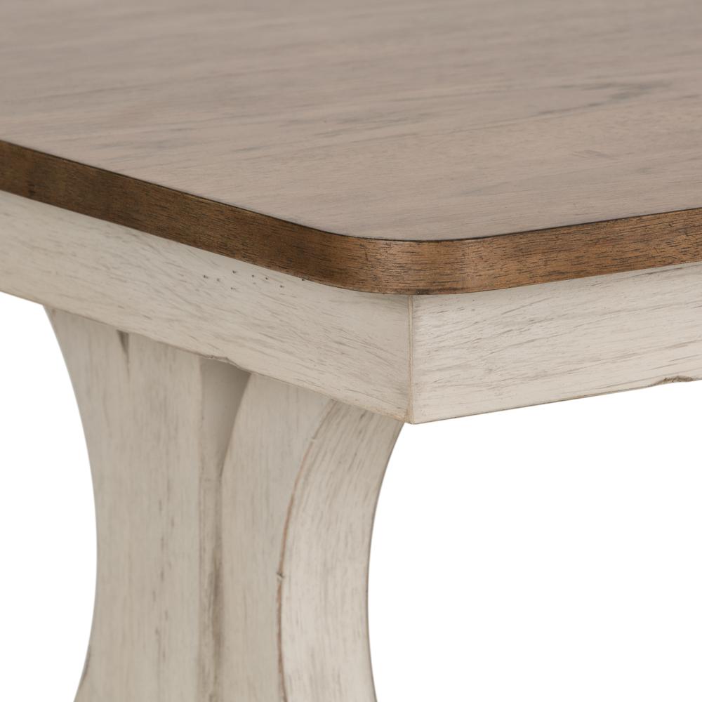 Farmhouse Reimagined Rectangular Cocktail Table in Antique White w/ Chestnut Top