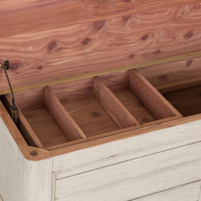 Farmhouse Reimagined Storage Trunk in Antique White w/ Chestnut Top