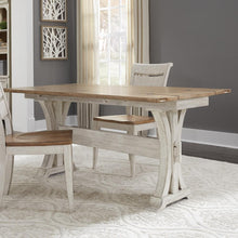 Farmhouse Reimagined Flip Lid Sofa Table in Antique White w/ Chestnut Top