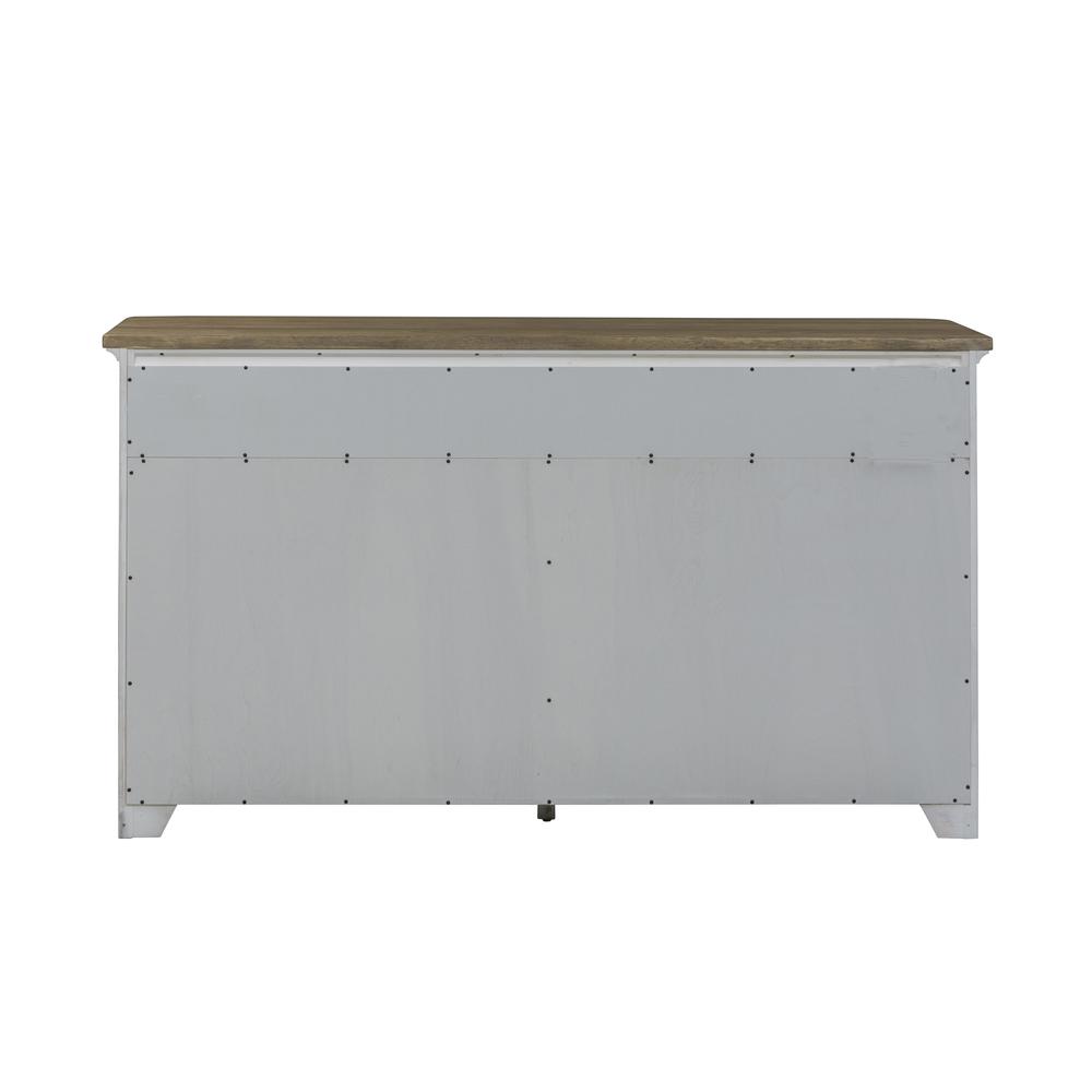 Farmhouse Reimagined Server in Antique White w/ Chestnut Top