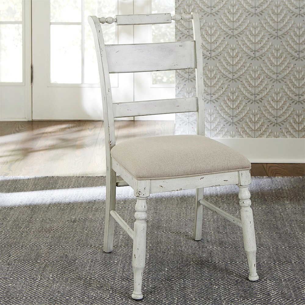 Slat Back Side Chair (RTA)-Set of 2 Traditional White
