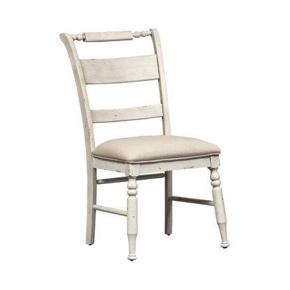 Whitney 5 Piece Trestle Table Set - Antique Linen w/ Weathered Gray
