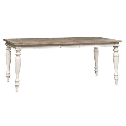 Whitney 6 Piece Rectangular Table Set in Antique Linen w/ Weathered Gray