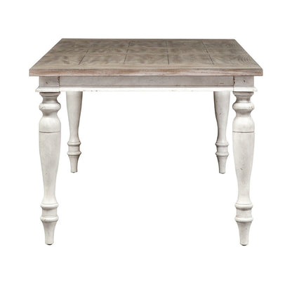 Whitney 7 Piece Rectangular Table Set in Antique Linen w/ Weathered Gray