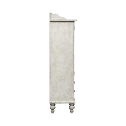 Whitney Display Cabinet in Antique Linen w/ Weathered Gray