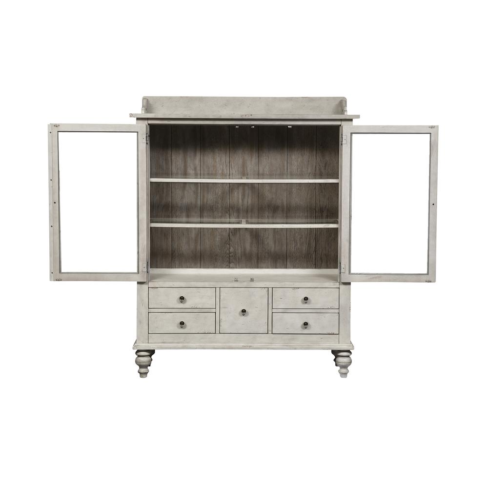 Whitney Display Cabinet in Antique Linen w/ Weathered Gray