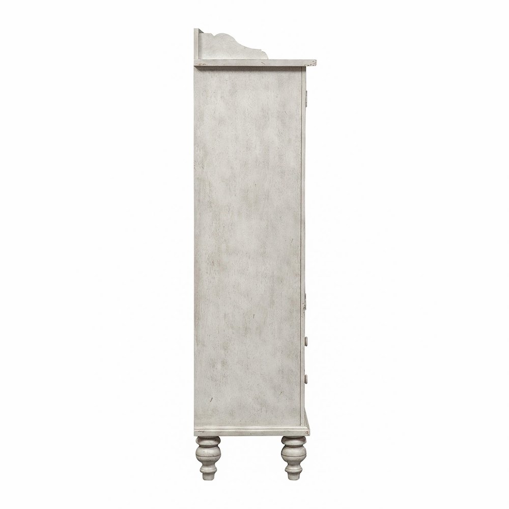 Whitney Display Cabinet in Antique Linen w/ Weathered Gray
