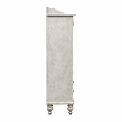 Whitney Display Cabinet in Antique Linen w/ Weathered Gray