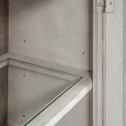 Whitney Display Cabinet in Antique Linen w/ Weathered Gray