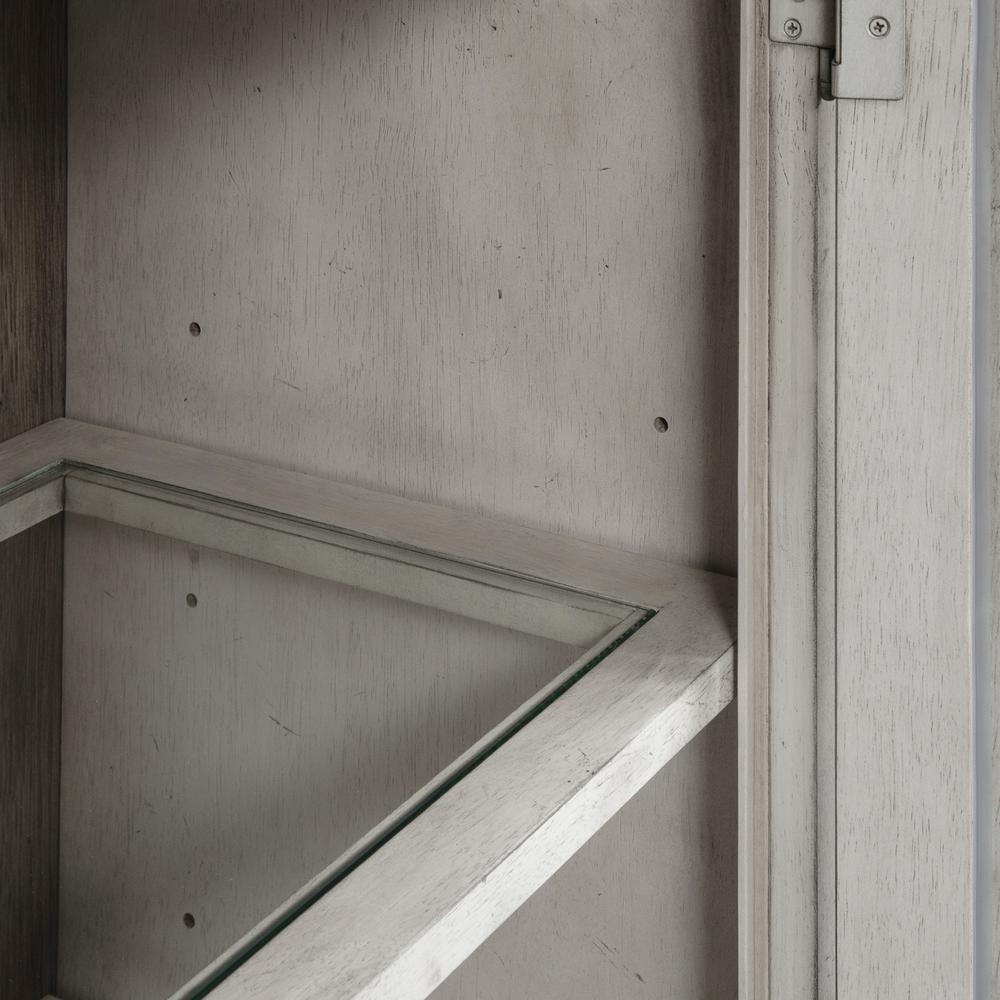 Whitney Display Cabinet in Antique Linen w/ Weathered Gray