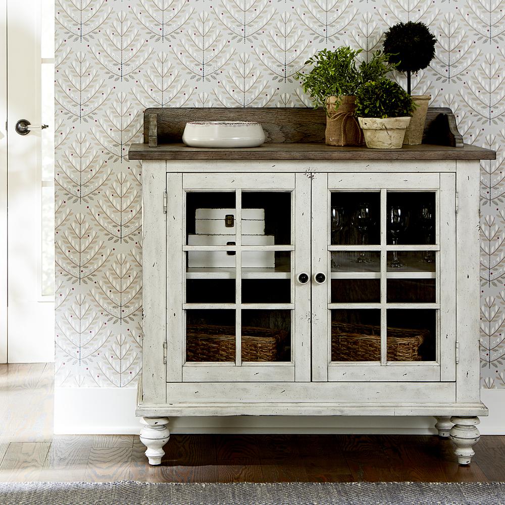Whitney Server in Antique Linen w/ Weathered Gray