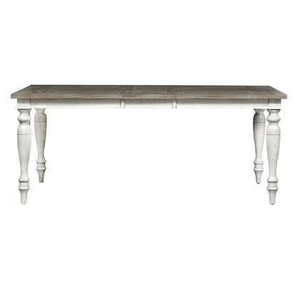 Whitney Rectangular Leg Table in Antique Linen w/ Weathered Gray