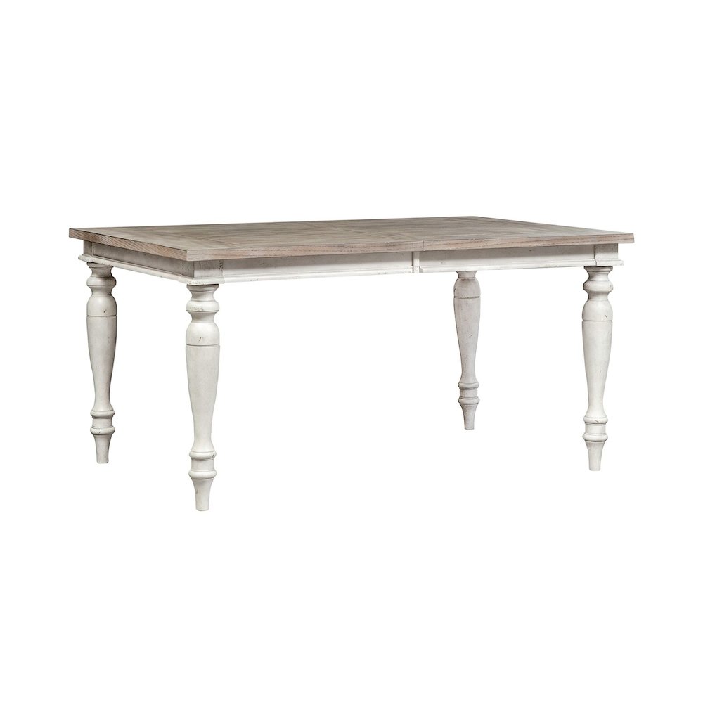 Whitney Rectangular Leg Table in Antique Linen w/ Weathered Gray