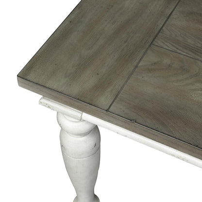 Whitney Rectangular Leg Table in Antique Linen w/ Weathered Gray