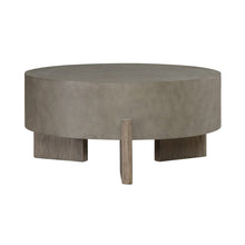 Affinity Round Cocktail Table for Living Room - Dusty Taupe Faux Concrete Tops