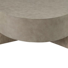 Affinity Round Cocktail Table for Living Room - Dusty Taupe Faux Concrete Tops