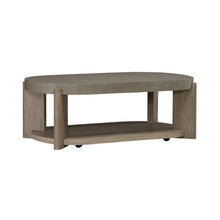 Affinity Oval Cocktail Table with Casters Dusty Taupe Faux Concrete Tops
