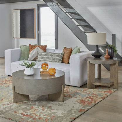 Affinity 3 Piece Set - Round Cocktail Table, 2 End Tables - Dusty Taupe Faux