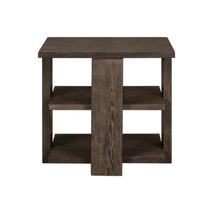 Harrison End Table for Living Room - Espresso Brown Oak
