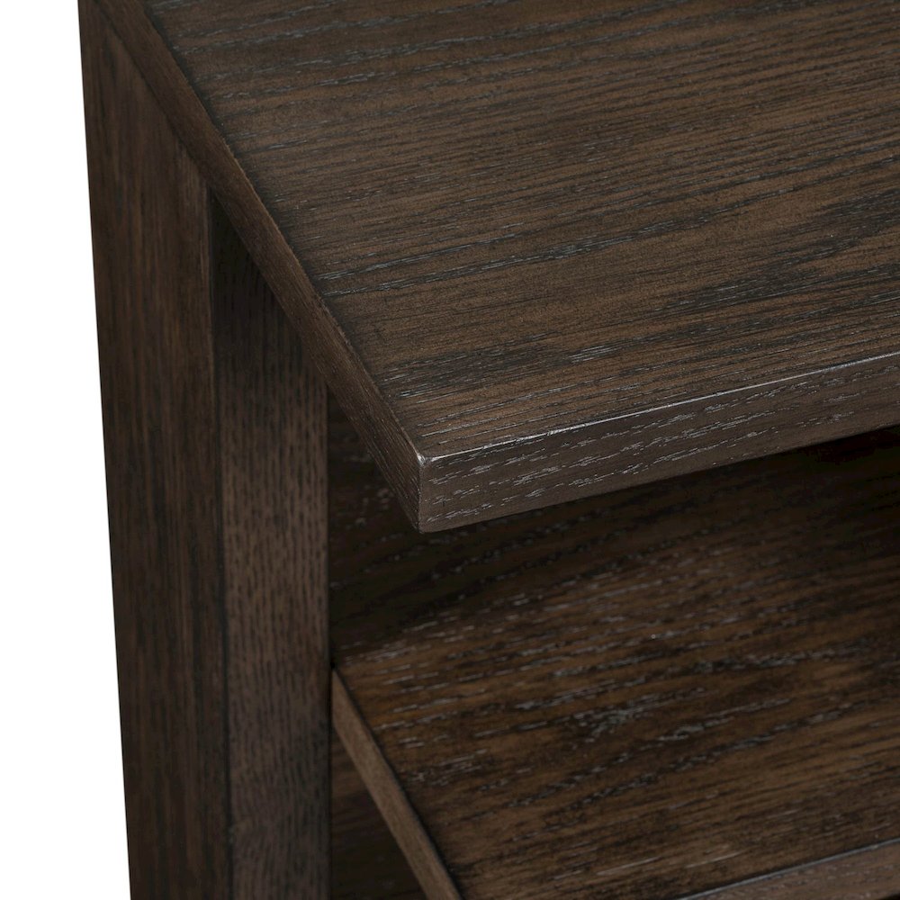 Harrison End Table for Living Room - Espresso Brown Oak