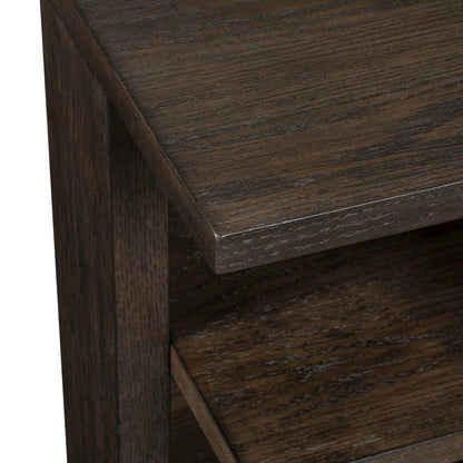 Harrison End Table for Living Room - Espresso Brown Oak