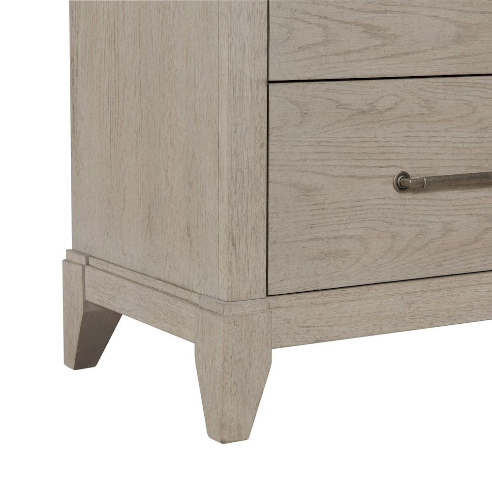 New Haven Nightstand with AC USB Charging Ports Station - Sanctuary White