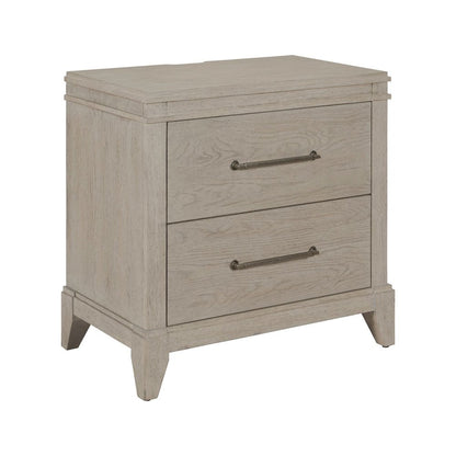 New Haven Nightstand with AC USB Charging Ports Station - Sanctuary White