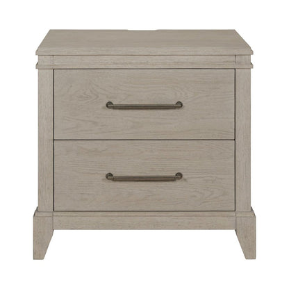 New Haven Nightstand with AC USB Charging Ports Station - Sanctuary White