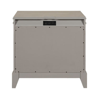 New Haven Nightstand with AC USB Charging Ports Station - Sanctuary White