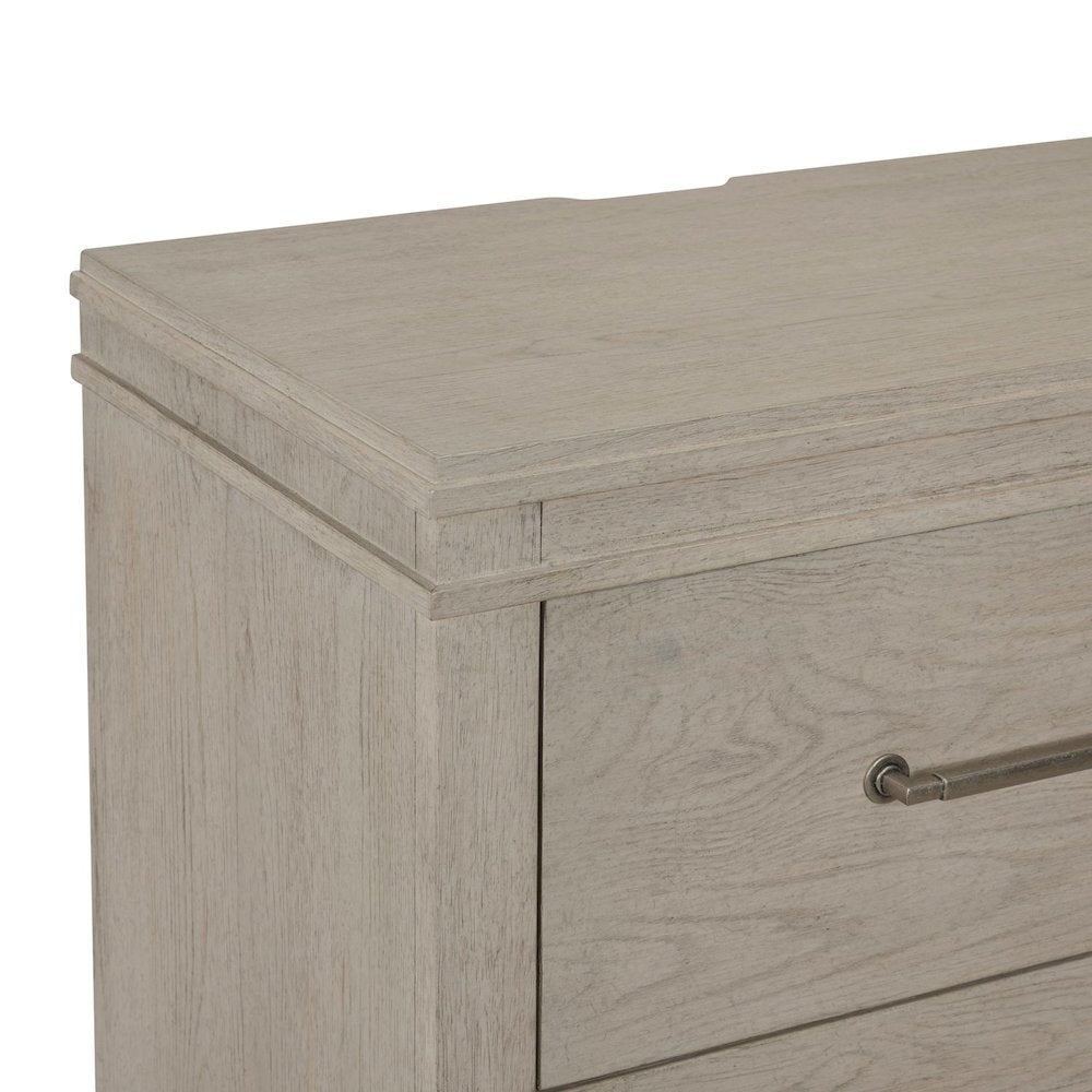 New Haven Nightstand with AC USB Charging Ports Station - Sanctuary White