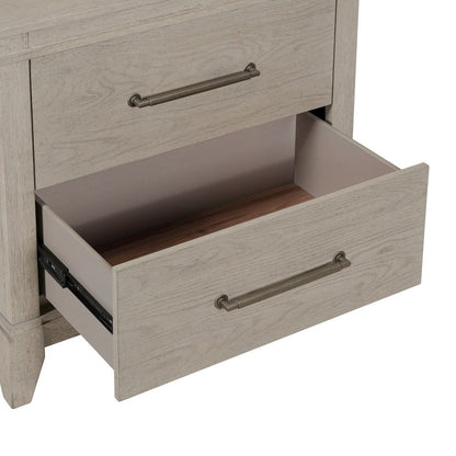 New Haven Nightstand with AC USB Charging Ports Station - Sanctuary White