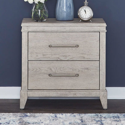 New Haven Nightstand with AC USB Charging Ports Station - Sanctuary White