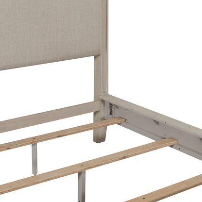 New Haven California King Upholstered Bed Frame - Sanctuary White