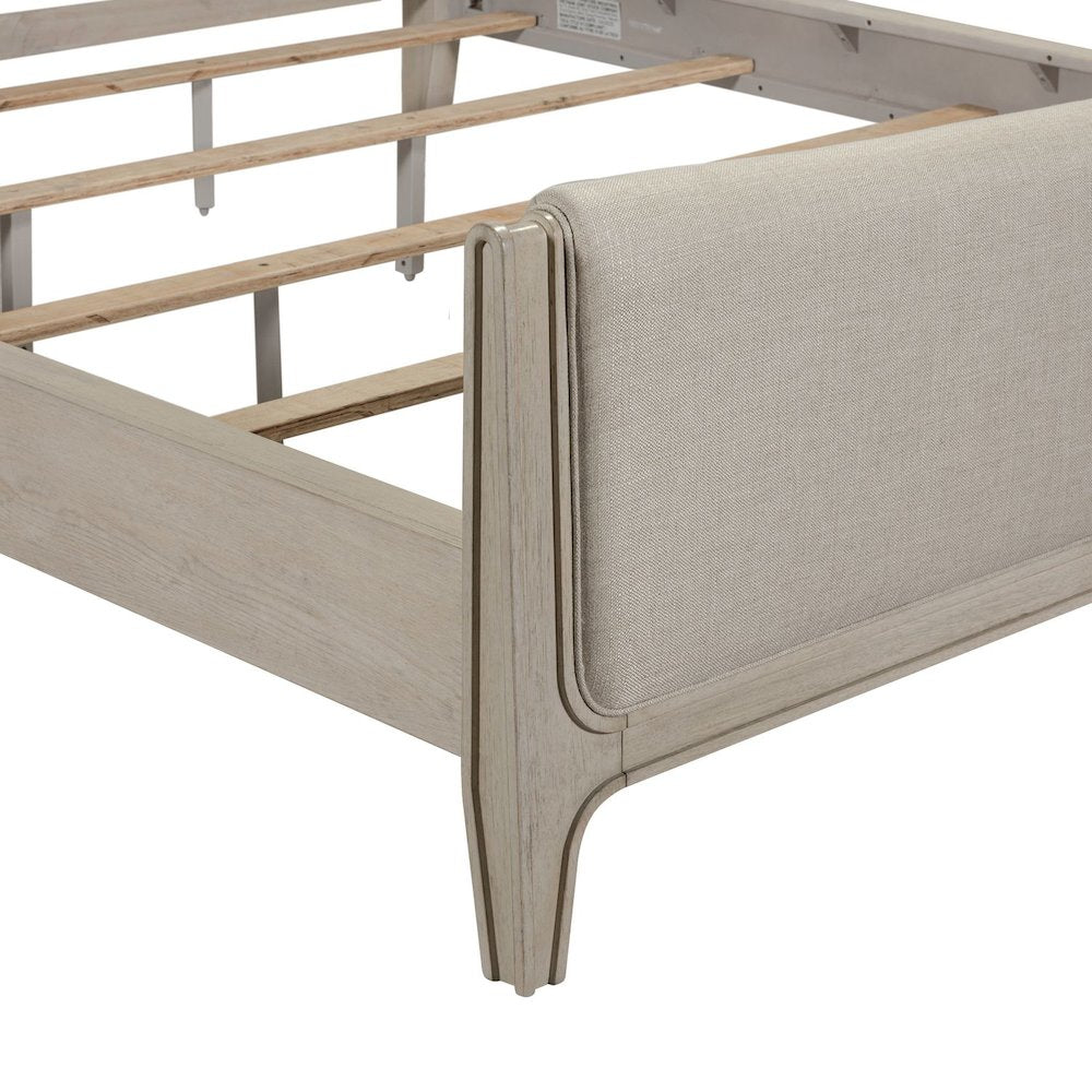 New Haven King Upholstered Bed Frame - Sanctuary White