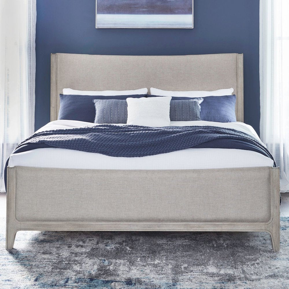 New Haven King Upholstered Bed Frame - Sanctuary White