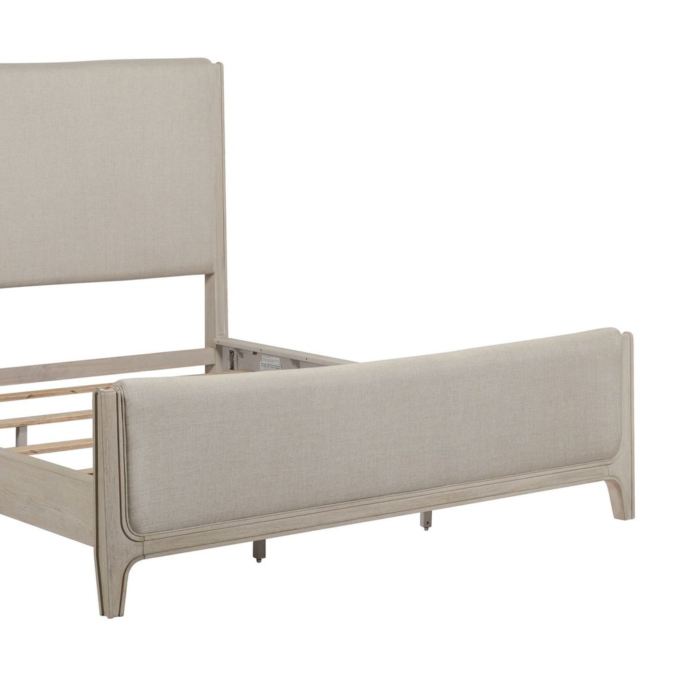 New Haven Queen Upholstered Bed Frame - Sanctuary White