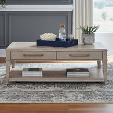 Rectangular Drawer Cocktail Table for Living Room - Sanctuary White Oak Wood