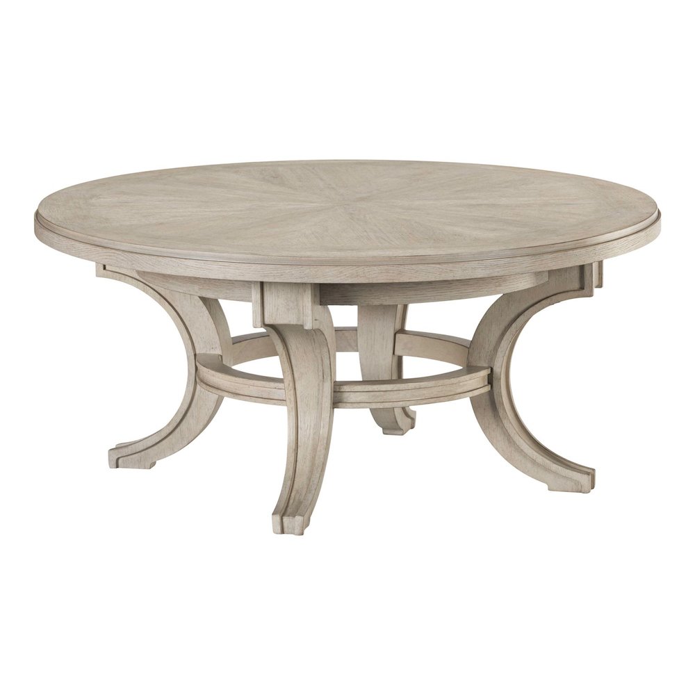 Round Cocktail Table for Living Room Traditional - Sanctuary White Oak Wood