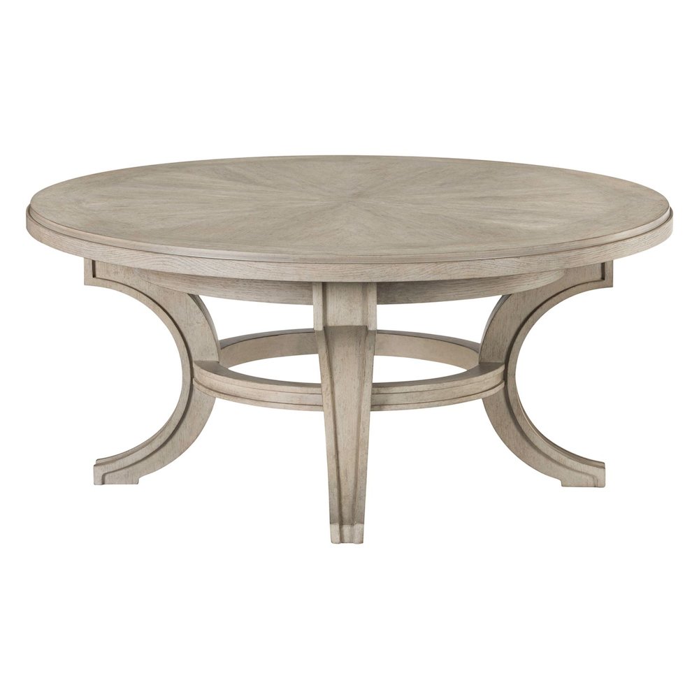 Round Cocktail Table for Living Room Traditional - Sanctuary White Oak Wood