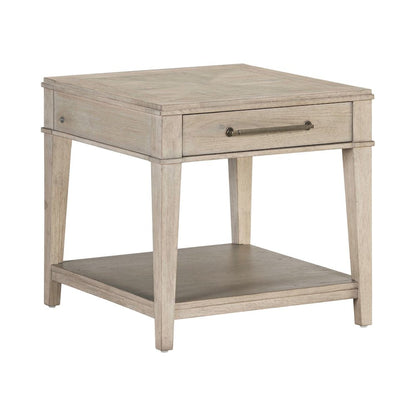 New Haven End Table for Living Room Traditional - Sanctuary White Oak Wood