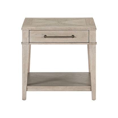 New Haven End Table for Living Room Traditional - Sanctuary White Oak Wood