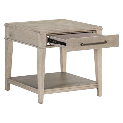 New Haven End Table for Living Room Traditional - Sanctuary White Oak Wood