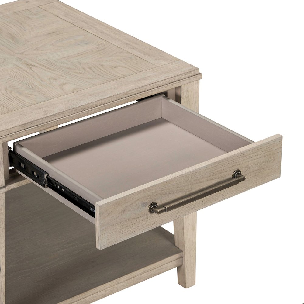 New Haven End Table for Living Room Traditional - Sanctuary White Oak Wood