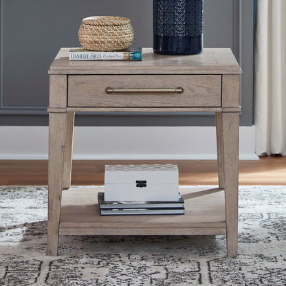 New Haven End Table for Living Room Traditional - Sanctuary White Oak Wood