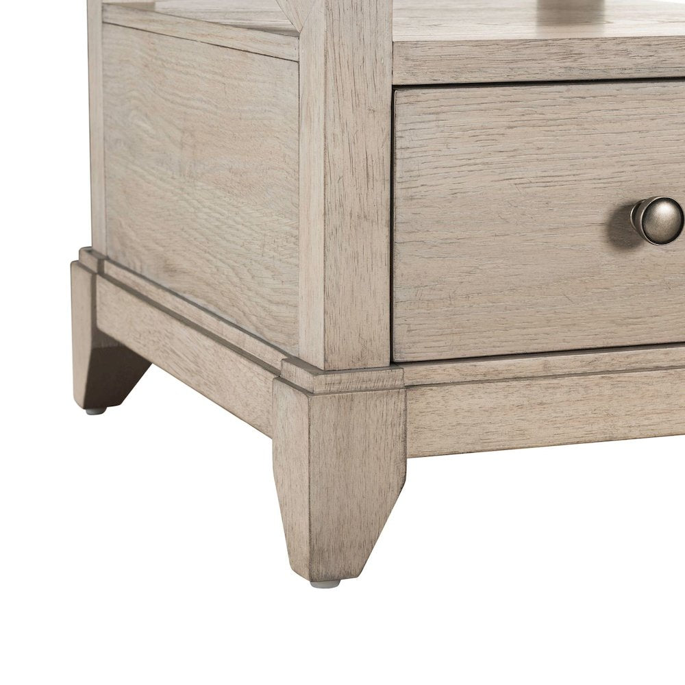 New Haven Chairside Table for Living Room Traditional - Sanctuary White Oak Wood