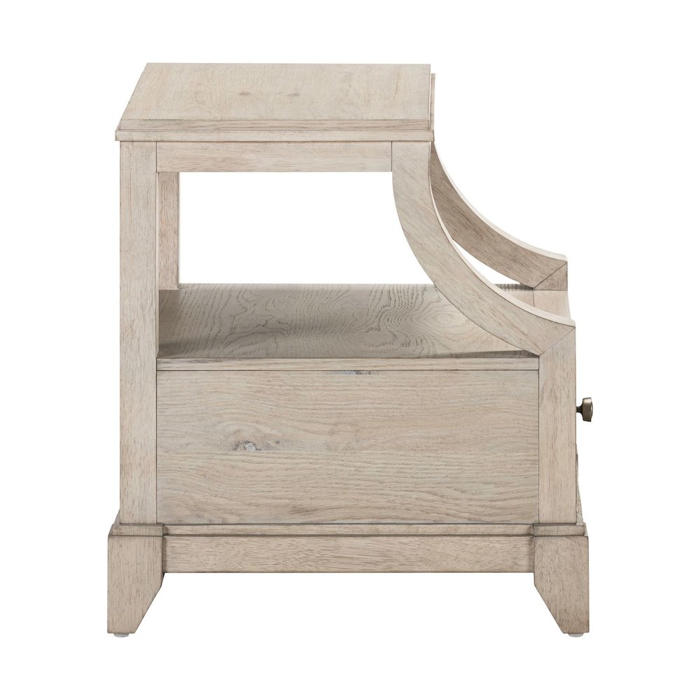 New Haven Chairside Table for Living Room Traditional - Sanctuary White Oak Wood