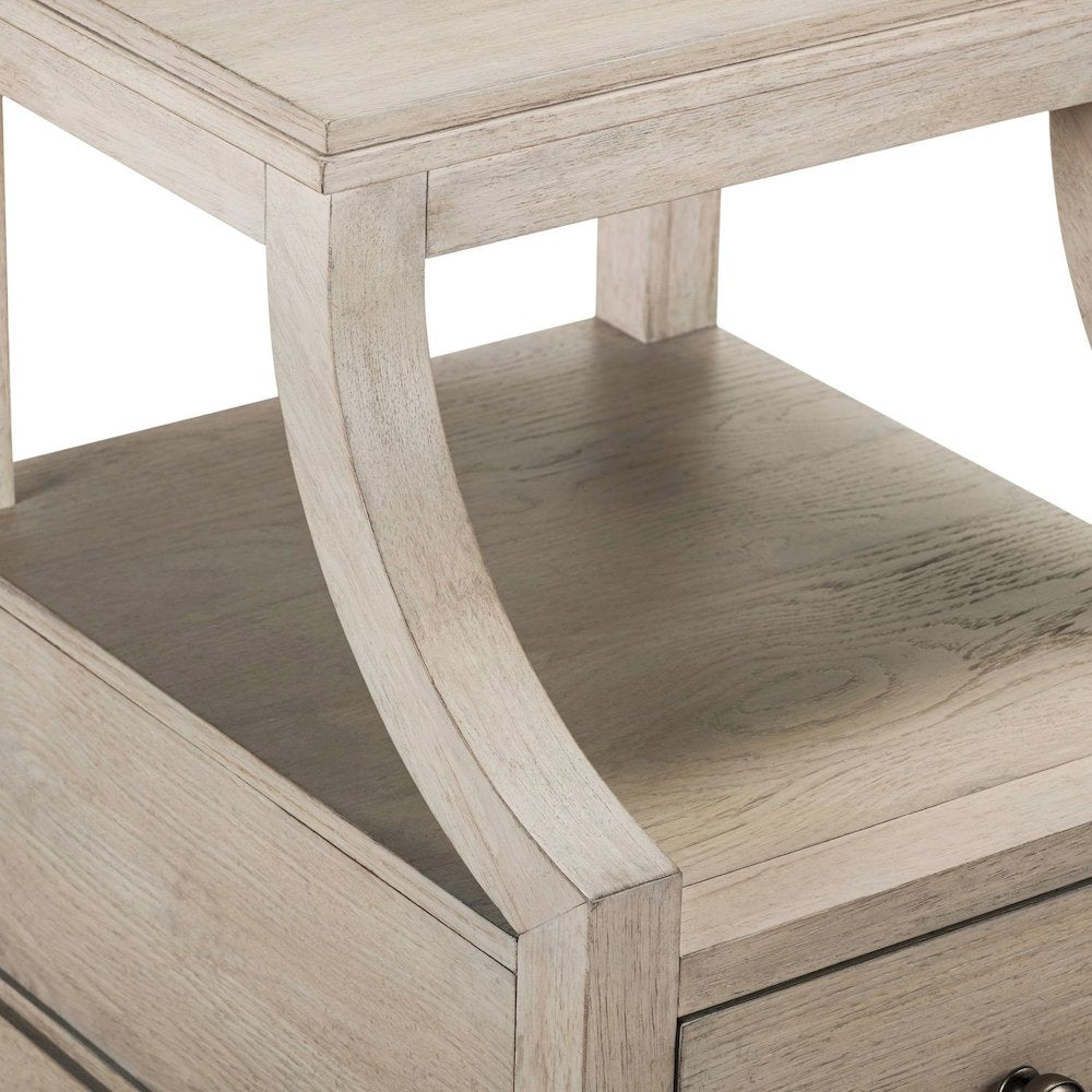 New Haven Chairside Table for Living Room Traditional - Sanctuary White Oak Wood