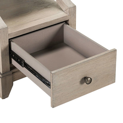 New Haven Chairside Table for Living Room Traditional - Sanctuary White Oak Wood