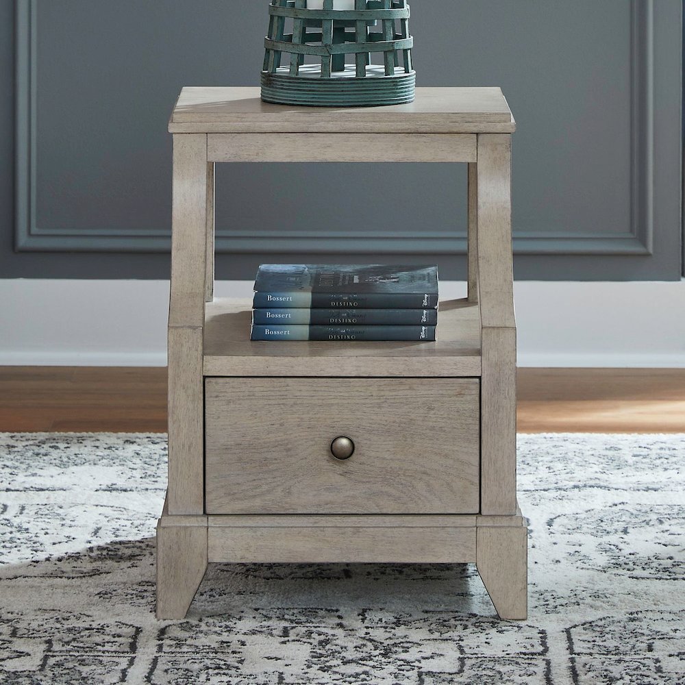 New Haven Chairside Table for Living Room Traditional - Sanctuary White Oak Wood